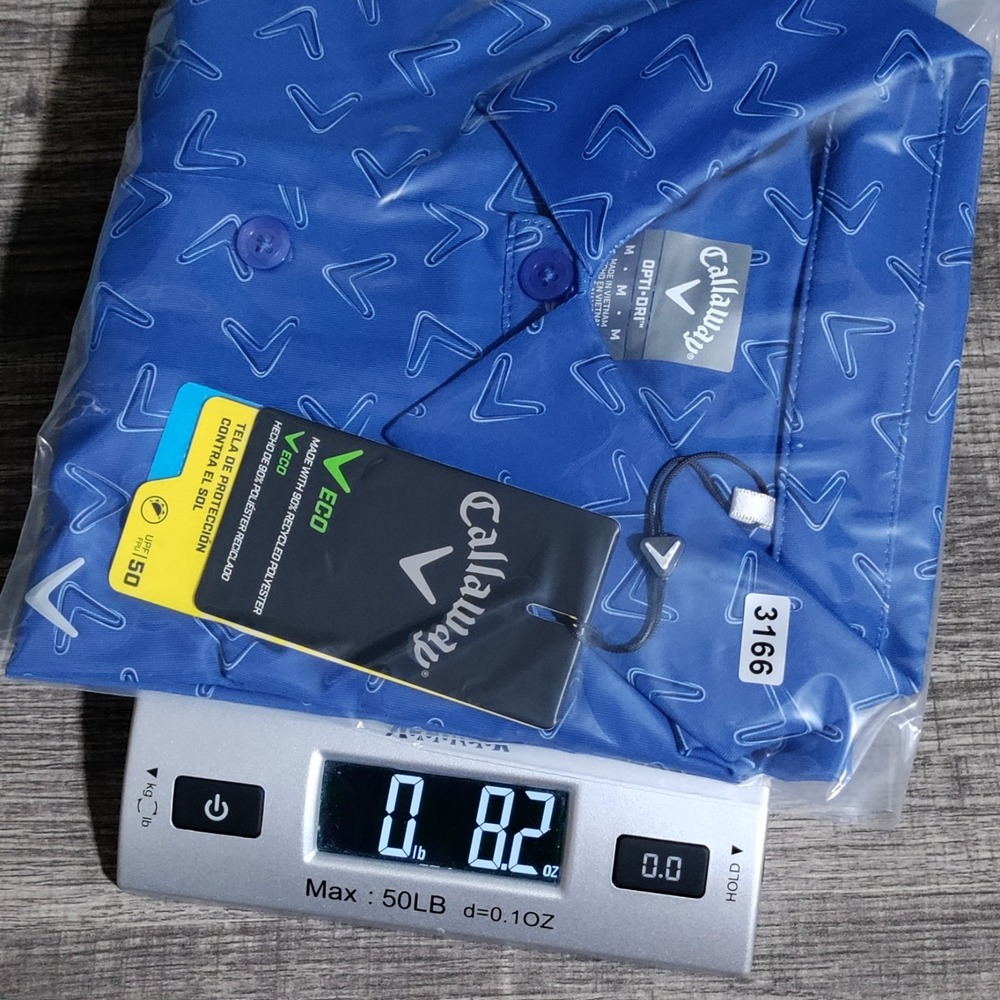 NEW Callaway Golf Polo Shirt Mens Medium All Over Chevron Print Galaxy Blue $70 - Picture 15 of 15